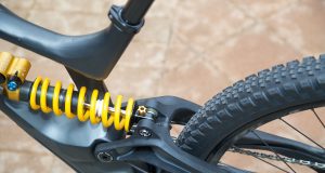 Pivot Cycles Demo Bikes at Dirt Fest A wheel of a bicycle