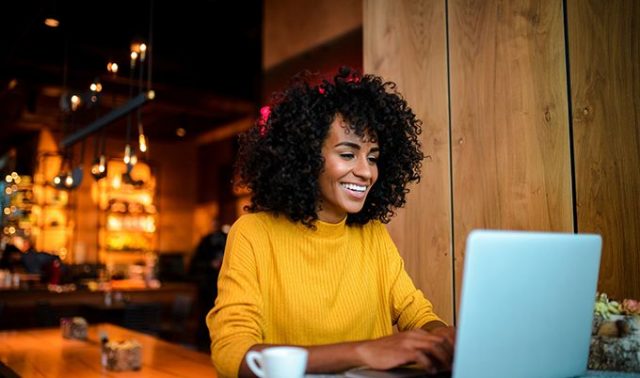 A person sitting at a table